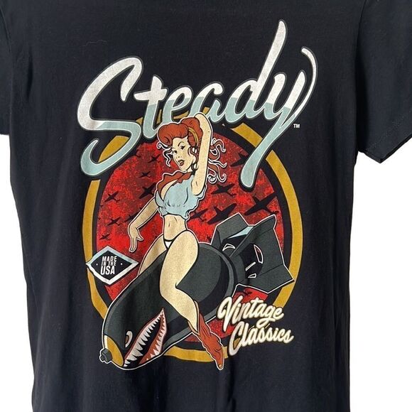 Steady Pinup Retro Rockabilly T-shirt size L - Picture 2 of 4
